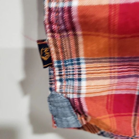 Buffalo David Bitton Mens  Size L Long Sleeve Button Down Orange Plaid Shirt. - Picture 5 of 6